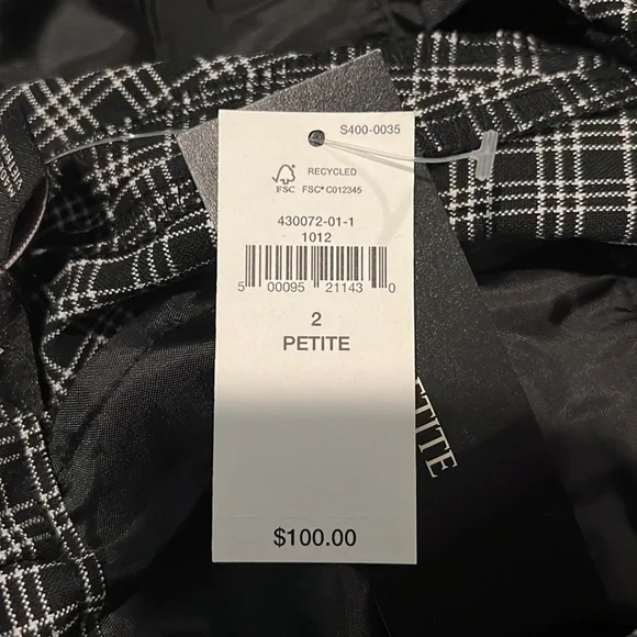 Banana Republic plaid pants, Petite size 2, Brand new - Picture 4 of 4